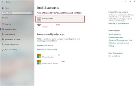 Manage email account .